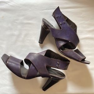 Melin Purple Vero Cuoio Leather Heels Size EU 38
